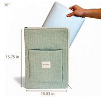 DE LA MUR Teo laptop bag dimensions diagram, 16 inch size in inches