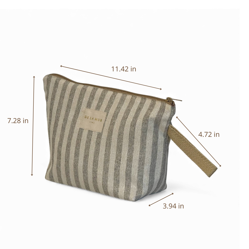 DE LA MUR Lugris makeup bag dimensions diagram in inches