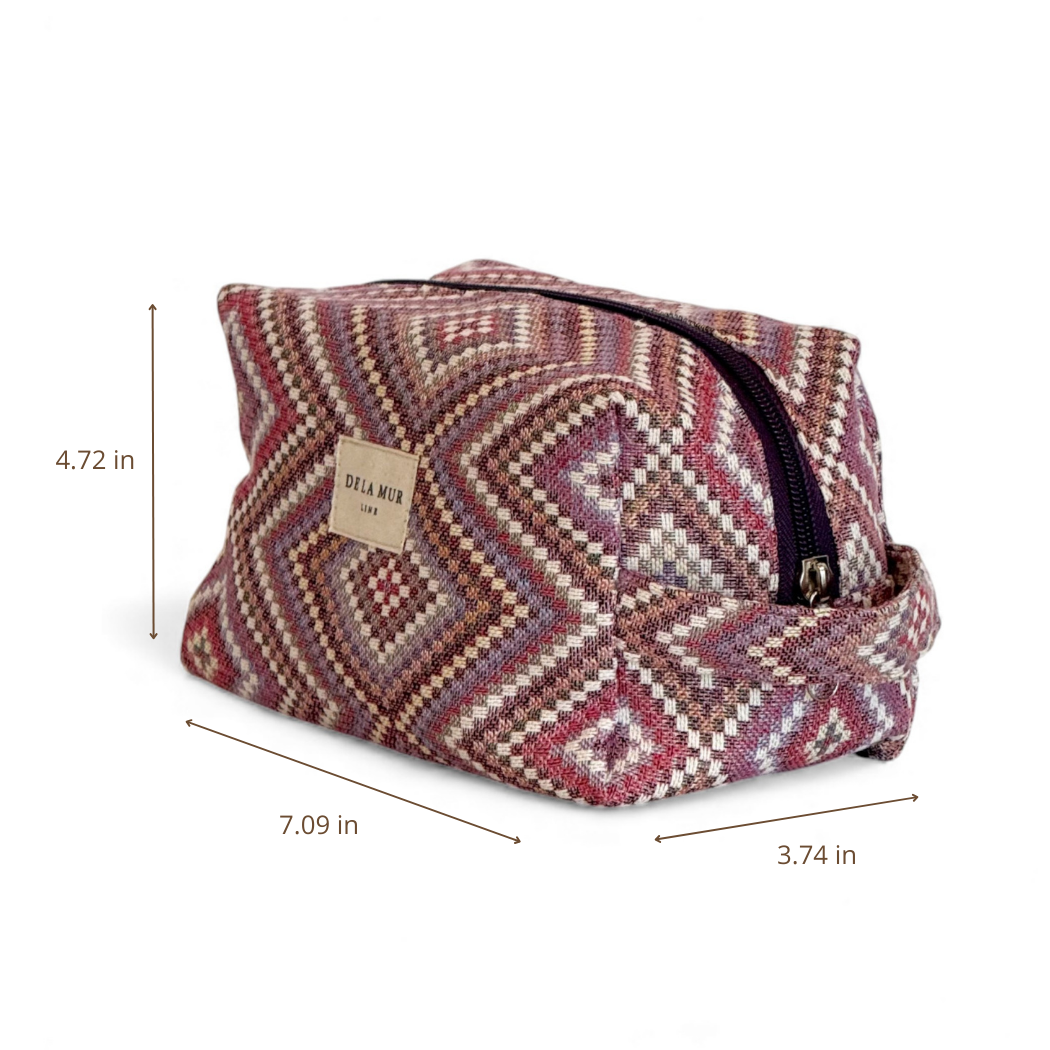 DE LA MUR Nana makeup bag dimensions diagram in inches