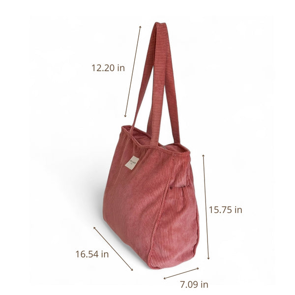 Zippered Tote Bag Coral