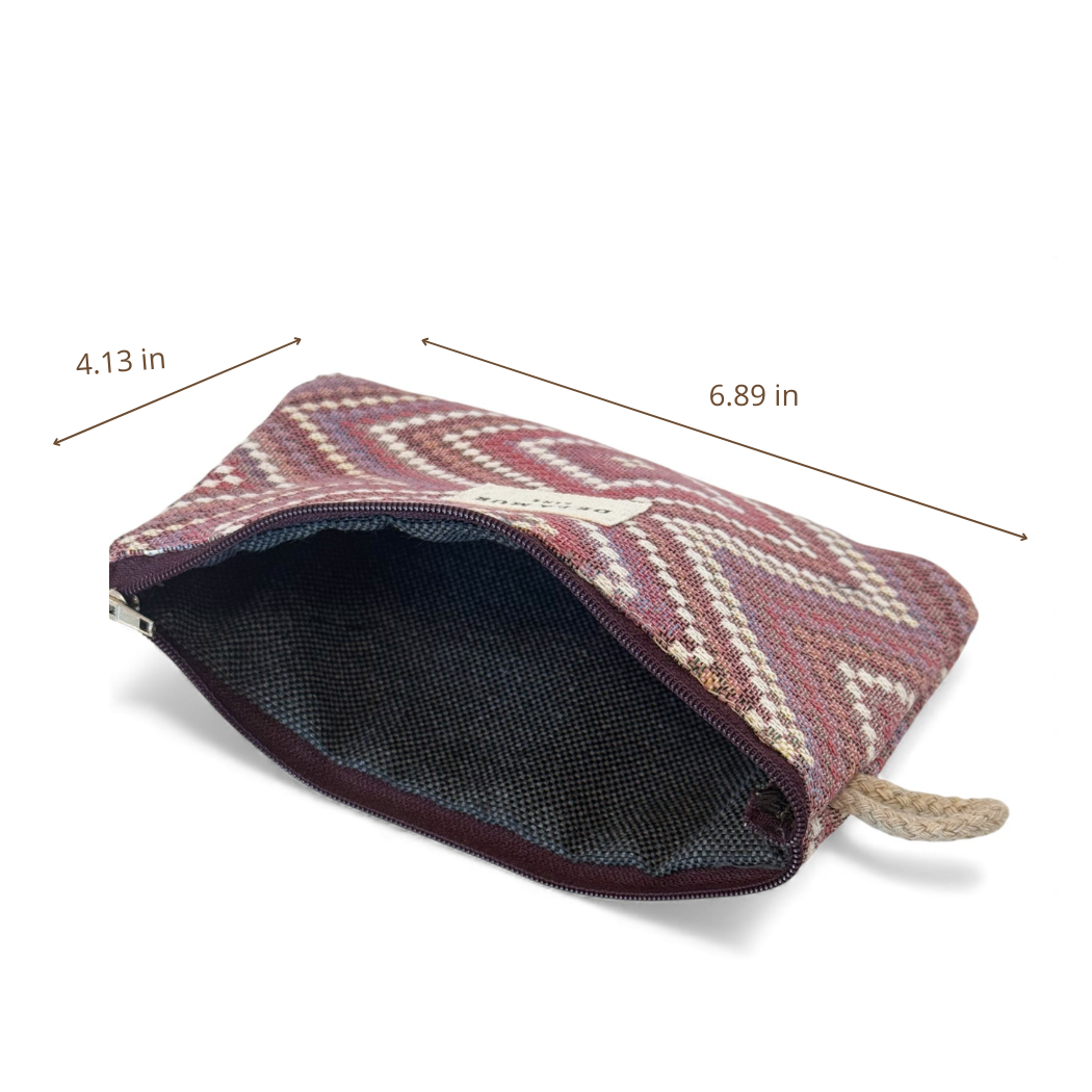 DE LA MUR Nana coin purse dimensions diagram, 6.89 x 4.13 inches