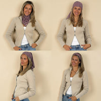 Geometric Chiffon Square Scarf – Pink & Lilac (Nana)