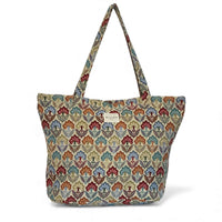 DE LA MUR Flora floral jacquard tote bag in multicolor, front view