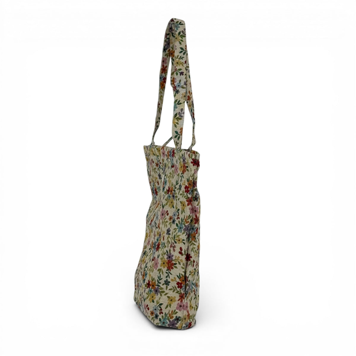 DE LA MUR Blum floral jacquard zippered bag, three-quarter side view