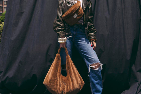 Faux Fur Fanny Pack – Camel Brown (Pile)