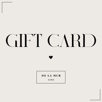 DE LA MUR Line digital gift card with heart and logo on a neutral background