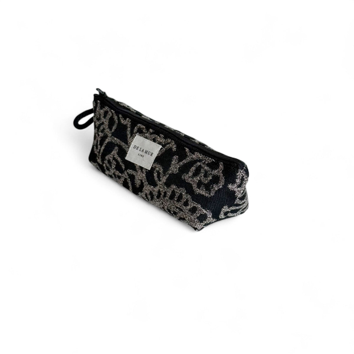 DE LA MUR Teide floral jacquard pencil case, three-quarter side view
