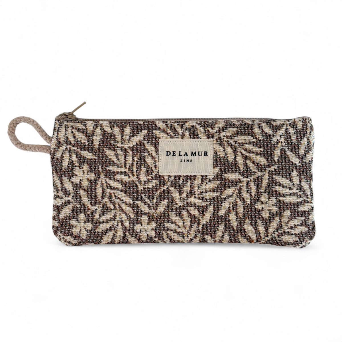 Floral Jacquard Eyewear Case – Cream & Brown (Plan)