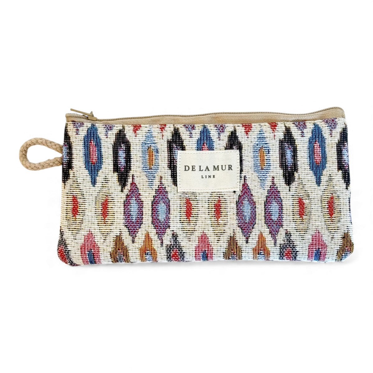 Geometric Jacquard Eyewear Case – Multicolor & Beige (Urban)