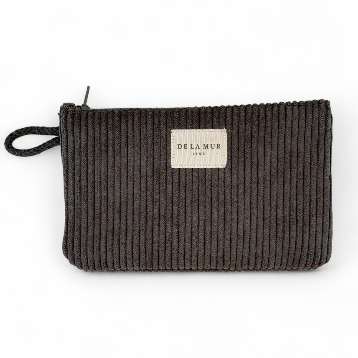 Corduroy Small Makeup Bag / Coin Purse – Charcoal Gray (Boni)