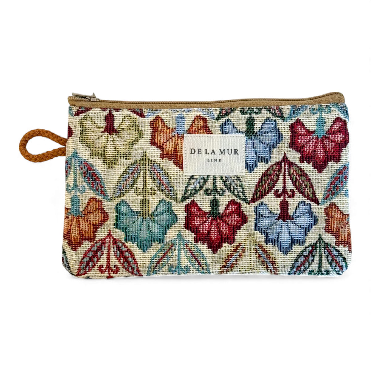Floral Jacquard Small Makeup Bag / Coin Purse – Multicolor (Flora)