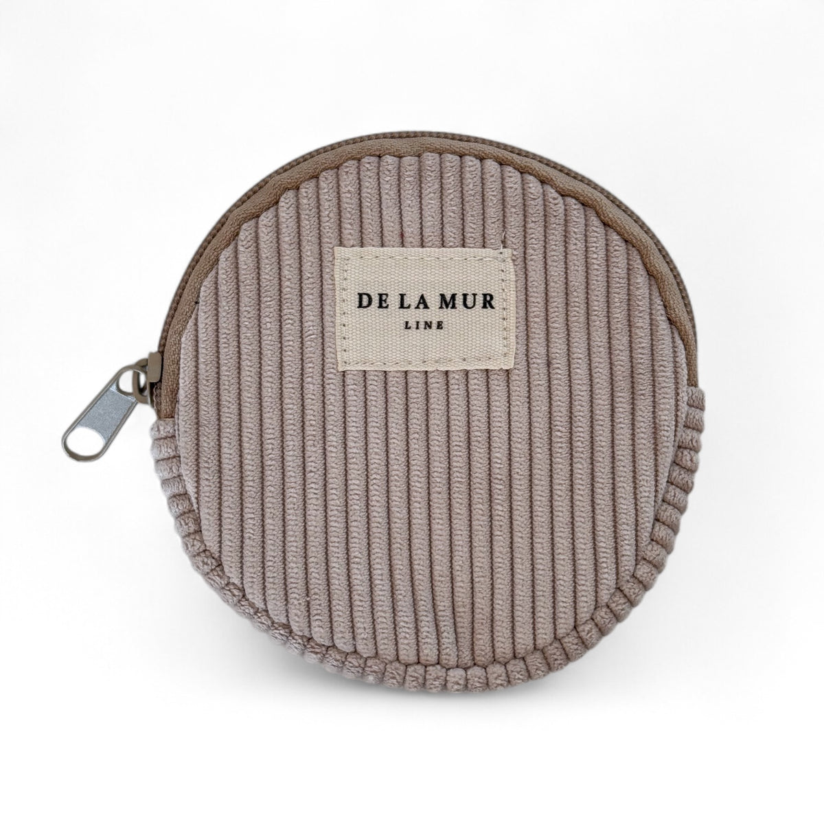 Corduroy Round Coin Purse – Taupe (Tofe)