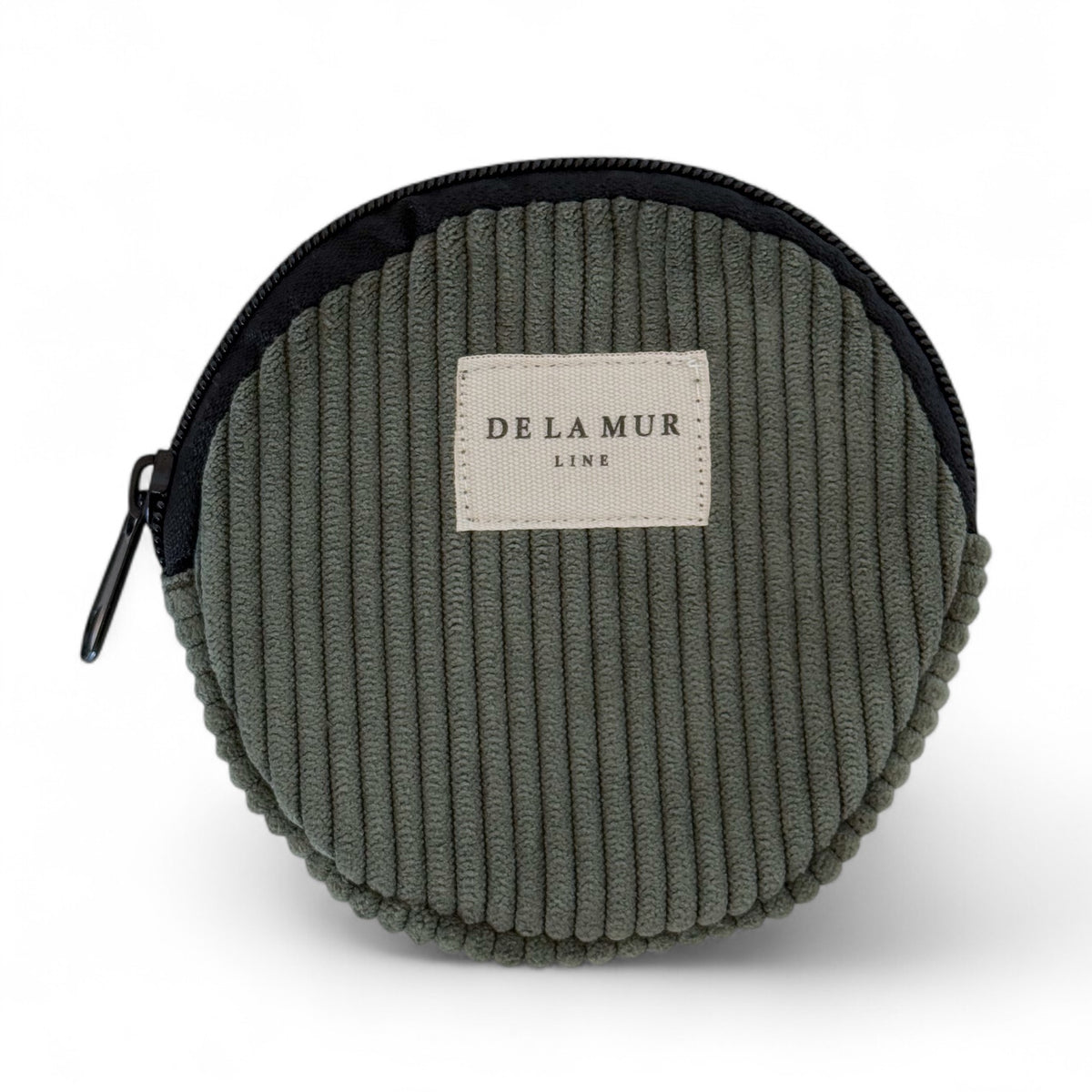 Corduroy Round Coin Purse – Olive Green (Tree)