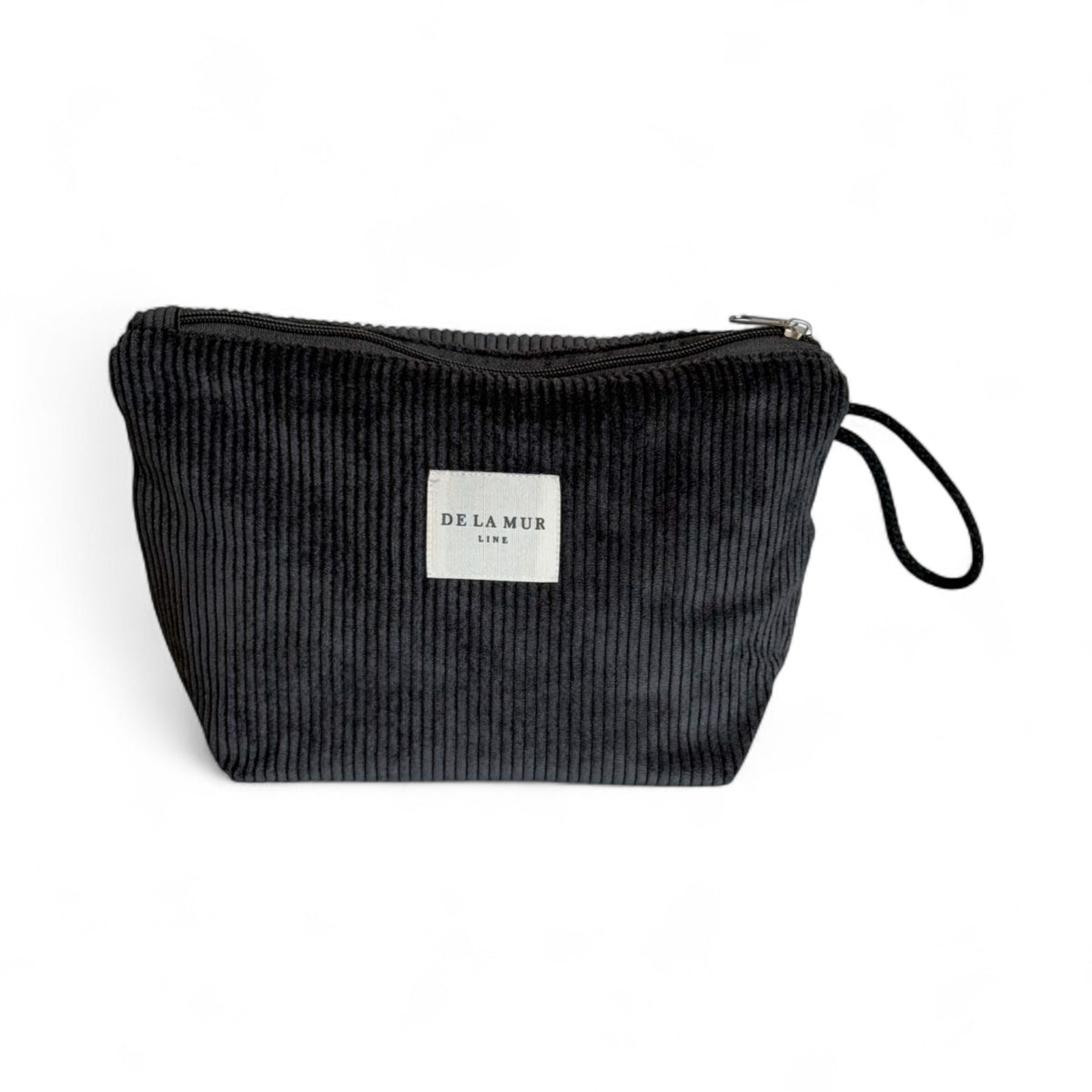 Corduroy Large Makeup Bag – Charcoal Gray (Boni)