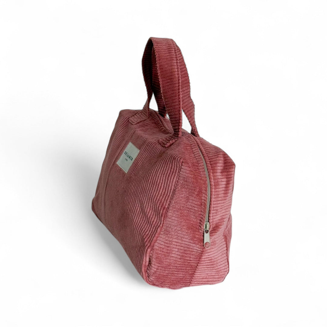 Trousse de toilette extra large avec poignées corail