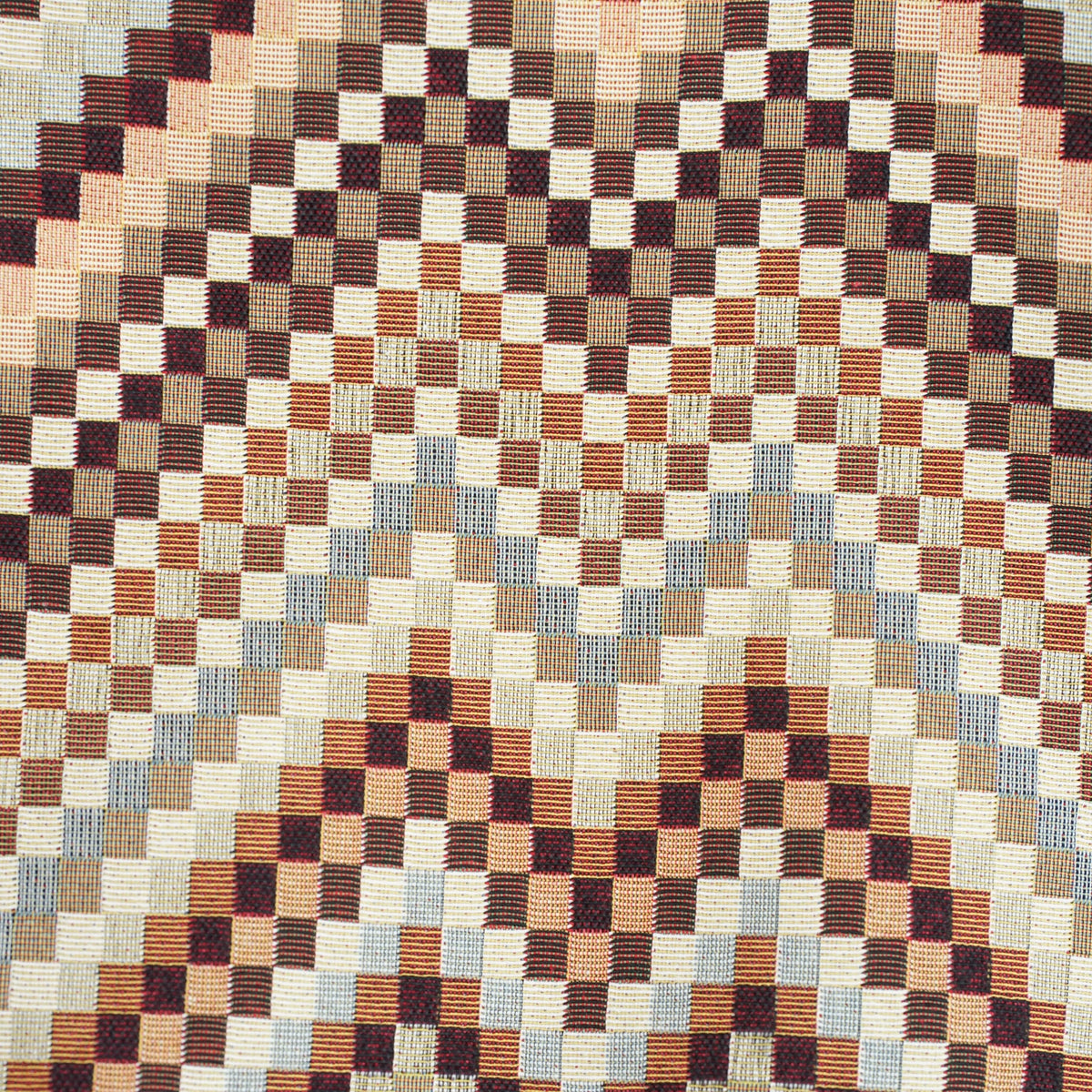 Close-up of the brown & beige checkered jacquard fabric, DE LA MUR