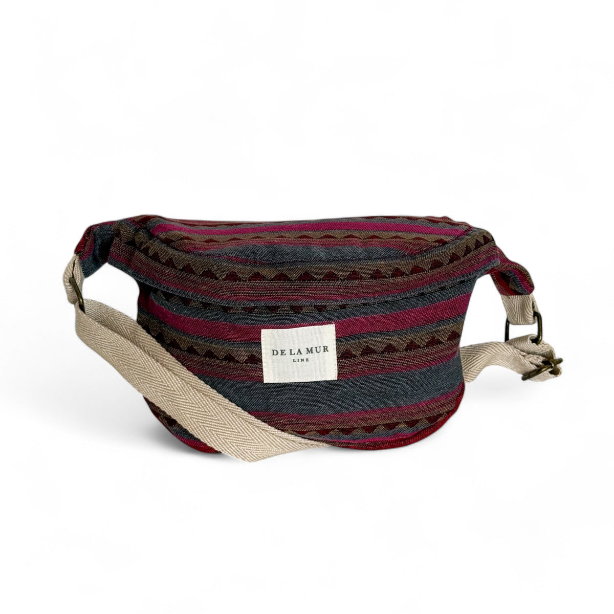 Striped Jacquard Fanny Pack – Pink & Teal (Aura)