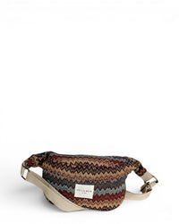 DE LA MUR Monte herringbone jacquard fanny pack in multicolor zigzag, front view