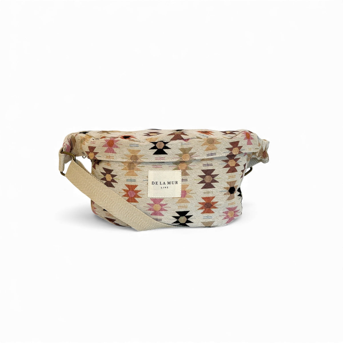 Geometric Jacquard Fanny Pack – Pink & Orange (Royal)