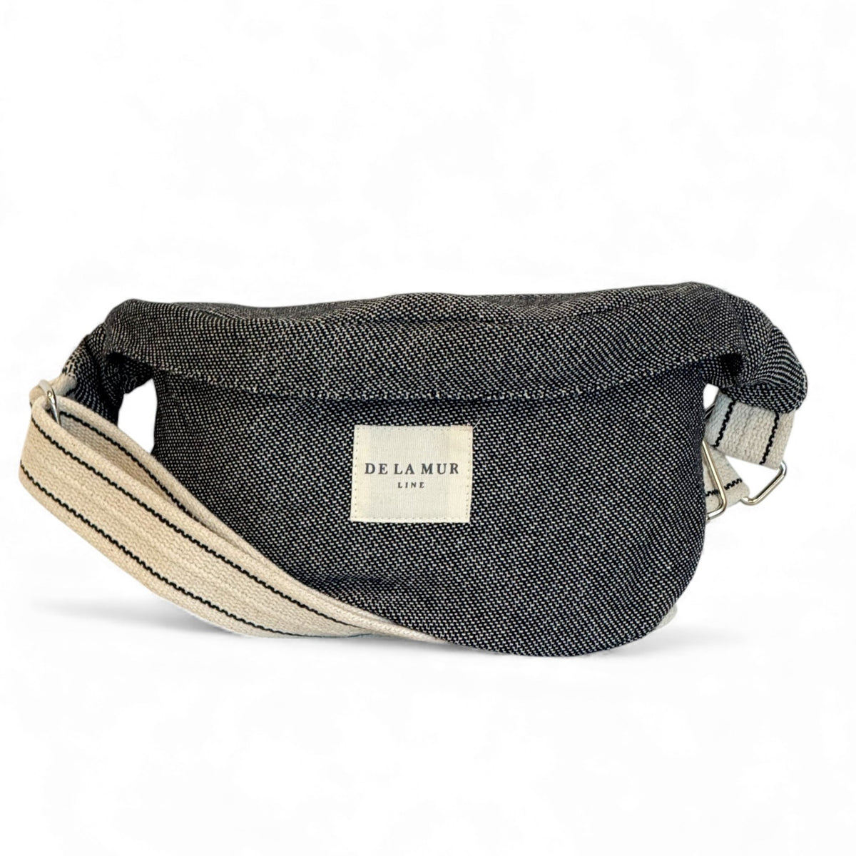 Geometric Jacquard Fanny Pack – Navy & Cream (Sinay)