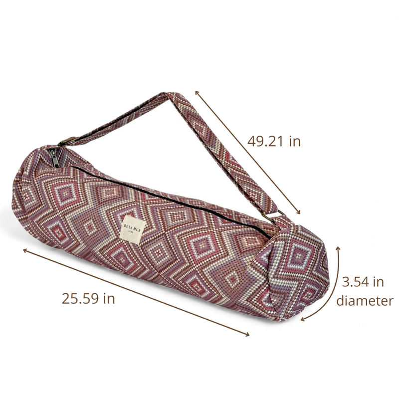 DE LA MUR Nana yoga mat bag dimensions diagram in inches
