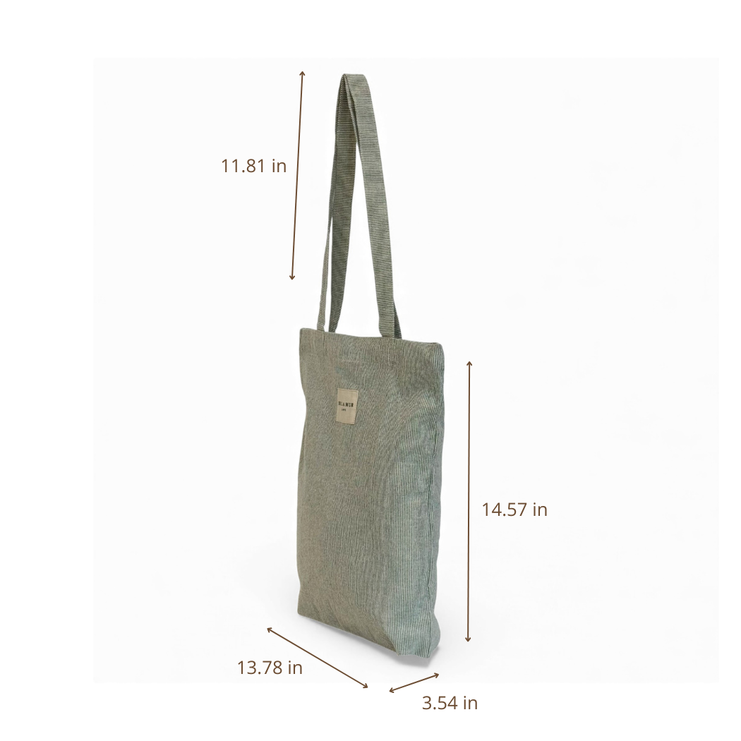 DE LA MUR Teo zippered bag dimensions diagram in inches